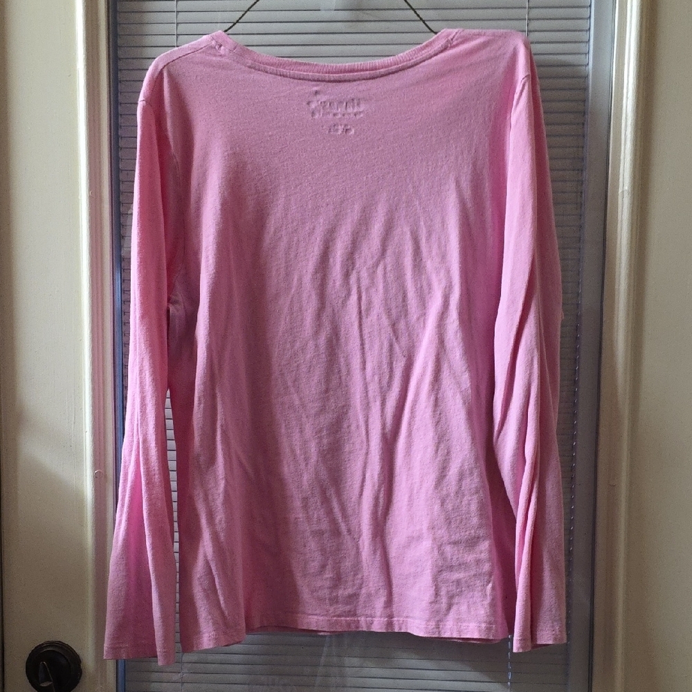 Hanes Soft Pink Women's Long Sleeve Tee - Picture 3 of 3
